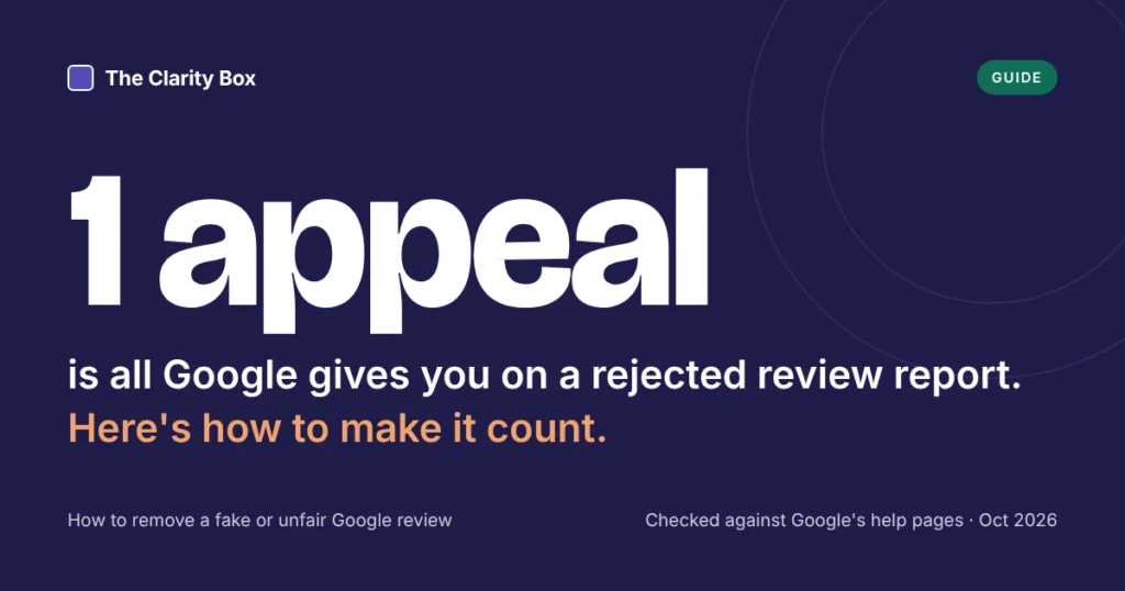 1 appeal is all Google gives you on a rejected review report.
